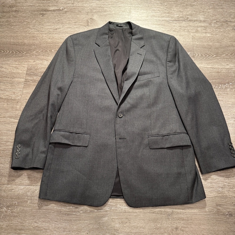 Lauren Ralph Lauren Sport‎ Coat Mens 46 Gray 100% Wool Vintage Jacket Blazer